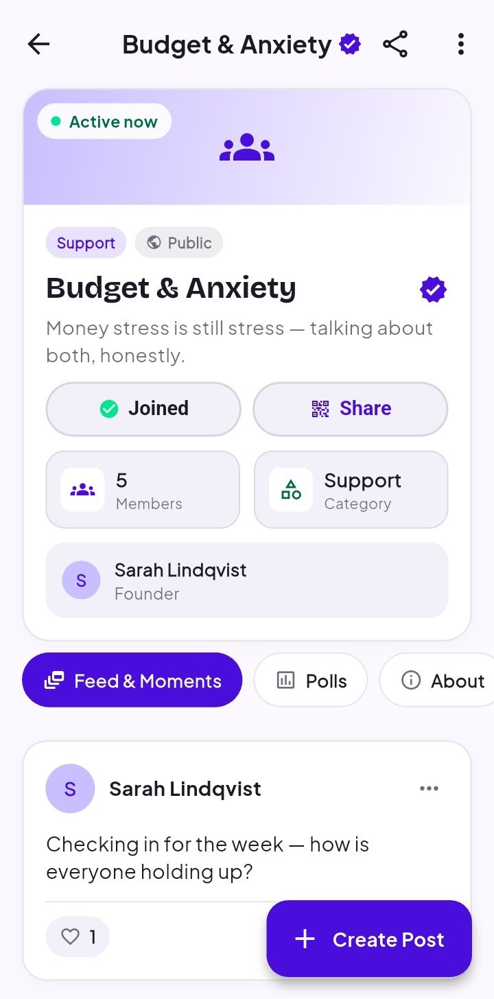 Shiconnects Community screen