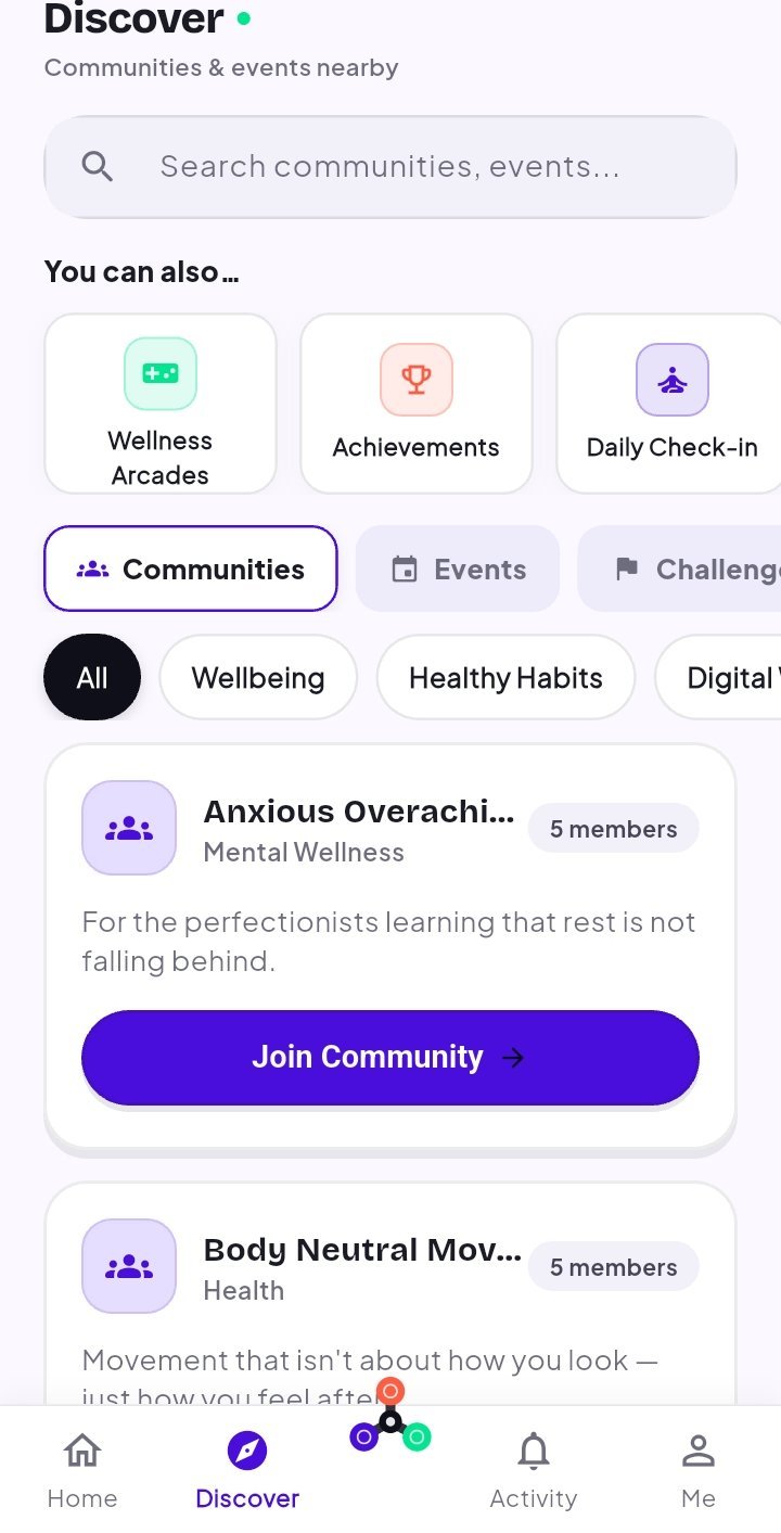 Shiconnects discover screen